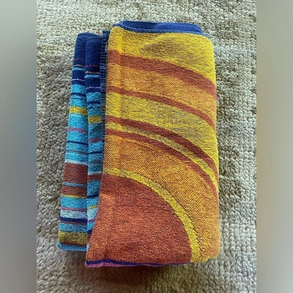 Vintage Beach Towel Setting Rising Sun